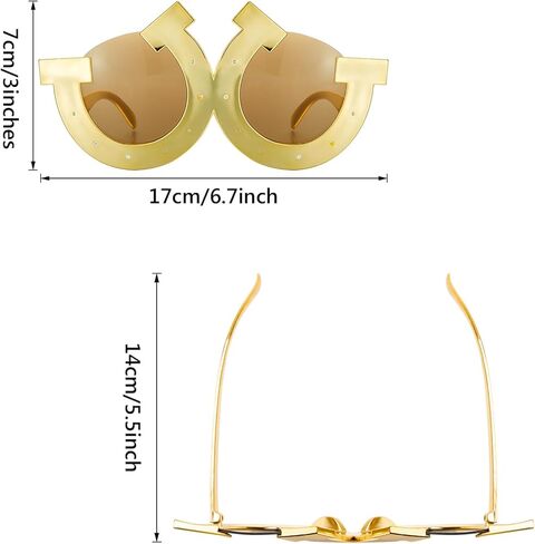 Frienda 4 Pairs Horseshoe Sunglasses Novelty Glasses Western Horse Derby Races Party Favors Photo Props Belmont Preakness Stakes for Western Theme Eyeglasses Birthday Party Supplies in Kuwait