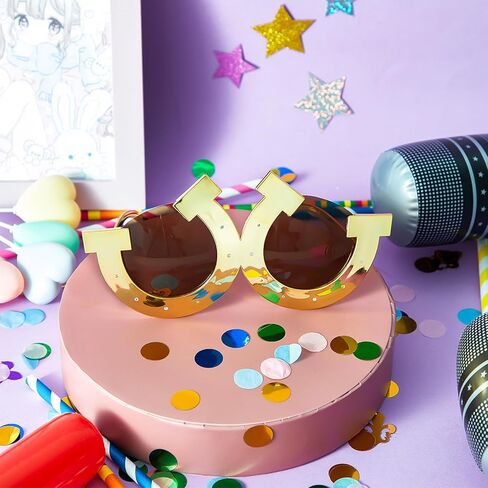 Frienda 4 Pairs Horseshoe Sunglasses Novelty Glasses Western Horse Derby Races Party Favors Photo Props Belmont Preakness Stakes for Western Theme Eyeglasses Birthday Party Supplies in Kuwait