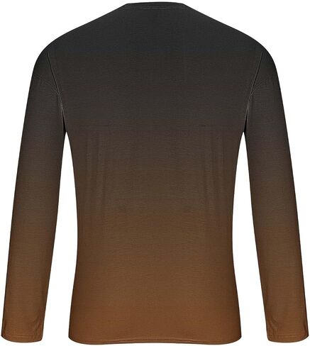 Mens Long Sleeve Tee Shirts Casual Stylish Gradient Color Fall Crewneck Basic Pullover Tops Winter Base Layer Blouses in Saudi Arabia