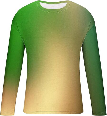 Mens Long Sleeve Tee Shirts Casual Stylish Gradient Color Fall Crewneck Basic Pullover Tops Winter Base Layer Blouses in Saudi Arabia