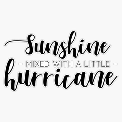 Sunshine Mixed With a Little Hurricane Bumper Sticker Vinyl Decal 5 inches in Saudi Arabia