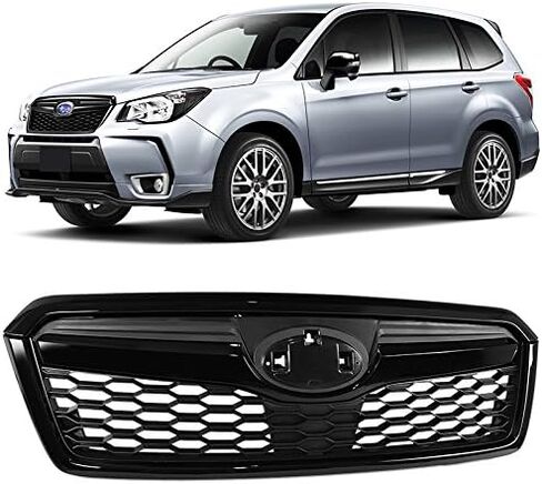 مجموعة الشبكة الأمامية العلوية متوافقة مع Subaru Forester 2014-2018 STI Style Black Grill in Kuwait