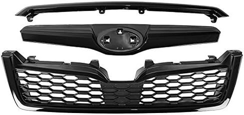 مجموعة الشبكة الأمامية العلوية متوافقة مع Subaru Forester 2014-2018 STI Style Black Grill in Kuwait