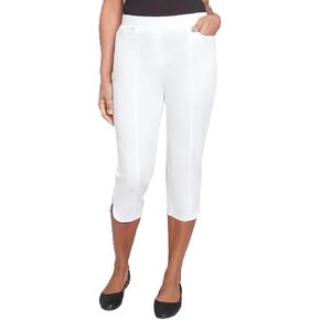 Alfred Dunner Nantucket Cotton Capri Pants with Tulip Edge in Kuwait