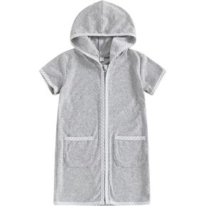 البنات الفتيات مقنعين تغطية Terry قطعة واحدة من السباحة الصيفية مخططة تقليم الرمز البريدي أعلى الأكمام in Kuwait