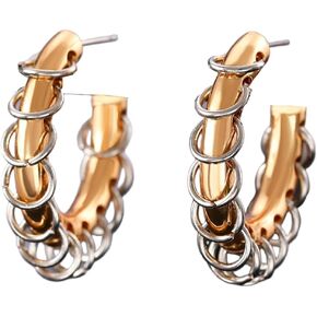Chunky Hoop Earrings for Women Gold/Silver Hoop Dangle Earrings Statement Earrings Punk Jewelry in Kuwait
