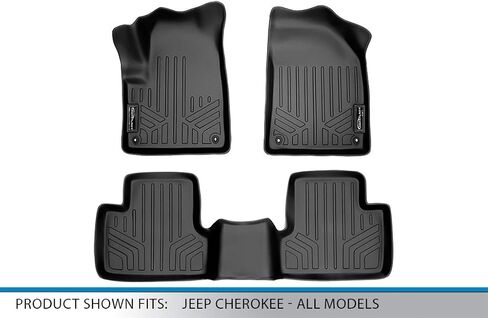 SMARTLINER Custom Fit Floor Mats 2 Row Liner Set Compatible with 2014-2023 Jeep Cherokee in Saudi Arabia