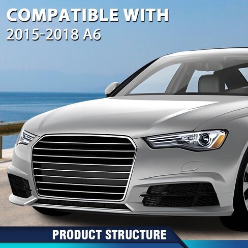 PIT66 Front Bumper Fog Light Grille Grill Cover Driver and Passenger Side Compatible with Audi A6 C7 S-Line 2015-2018 in Saudi Arabia