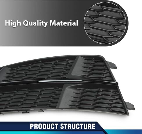 PIT66 Front Bumper Fog Light Grille Grill Cover Driver and Passenger Side Compatible with Audi A6 C7 S-Line 2015-2018 in Saudi Arabia