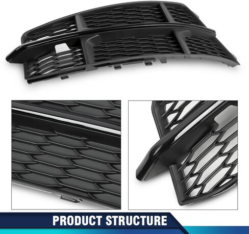 PIT66 Front Bumper Fog Light Grille Grill Cover Driver and Passenger Side Compatible with Audi A6 C7 S-Line 2015-2018 in Saudi Arabia