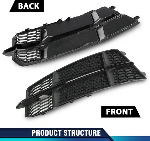 PIT66 Front Bumper Fog Light Grille Grill Cover Driver and Passenger Side Compatible with Audi A6 C7 S-Line 2015-2018 in Saudi Arabia