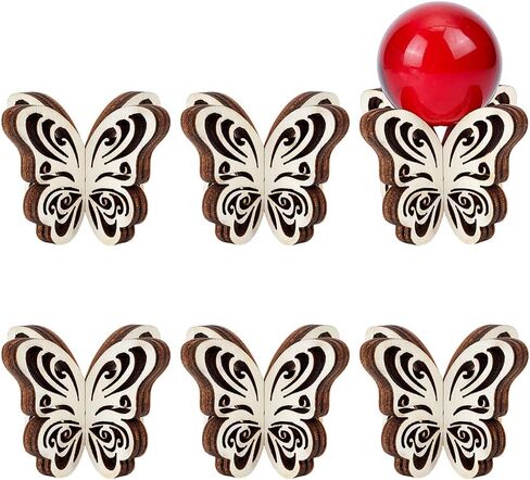 pligreat 2 pack loace شكل الكرة حامل الخشب الإبداعي قاعدة الكريستال حامل الكرة الزجاجية الصغيرة دعم مجموعة الحجر الطبيعي مجموعة المنزل الزخرفية in Kuwait