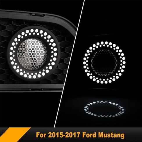 NIXON OFFROAD Center Grille Lights Fit For 2015 2016 2017 Ford Mustang, Front Bumper Grill Upper Hood Grille With DRL LED Accent Vent Lights (Color Shift RGB Light) in Saudi Arabia