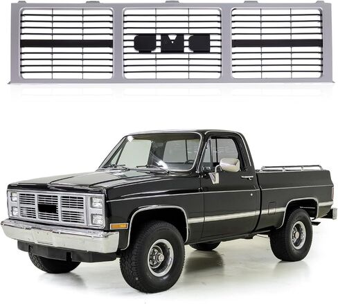 Replacement Parts Front Grille Grill With Silver Shell With Gray Insert Compatible With GMC C/K Series C1500 C2500 C3500 K1500 K2500 K3500 1985-1988 Pickup Truck in Saudi Arabia