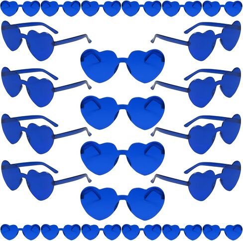 24 زوجًا من النظارات الشمسية على شكل قلب كاندي على شكل قلب بدون إطار نظارات شمسية على شكل قلب للنساء نظارات شمسية ملونة للحفلات in Kuwait