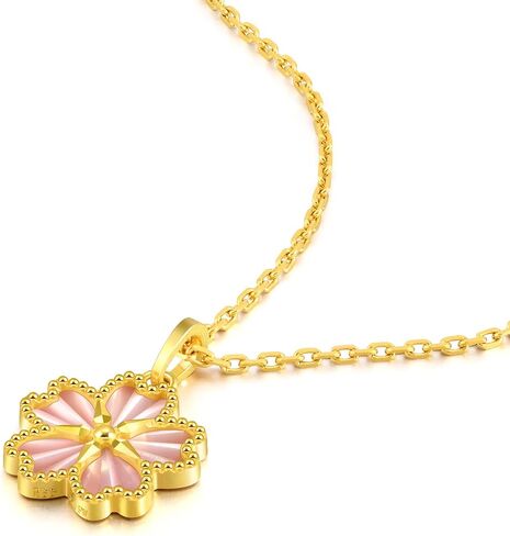 CHOW SANG SANG 999.9 24K Solid Gold Essence Dazzling Mother of Pearl Cherry Blossom Pendant for Women 93169P [Not Include the Necklace] in Saudi Arabia