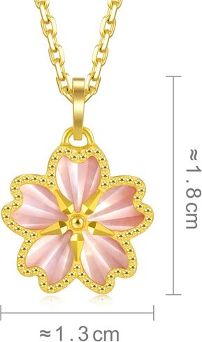 CHOW SANG SANG 999.9 24K Solid Gold Essence Dazzling Mother of Pearl Cherry Blossom Pendant for Women 93169P [Not Include the Necklace] in Saudi Arabia