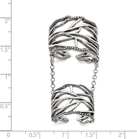 Bonyak Jewelry Sterling Silver Atiqueed مصقول مصقول الدائري الكامل القابل للتعديل ، الحجم 11 in Saudi Arabia