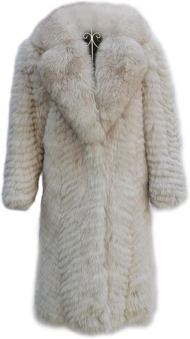 نساء Fox Fox Fure Coat الطويل الطويل الشتاء سترة من ذوي الياقات البيضاء الضخمة in Saudi Arabia