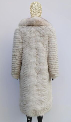 نساء Fox Fox Fure Coat الطويل الطويل الشتاء سترة من ذوي الياقات البيضاء الضخمة in Saudi Arabia