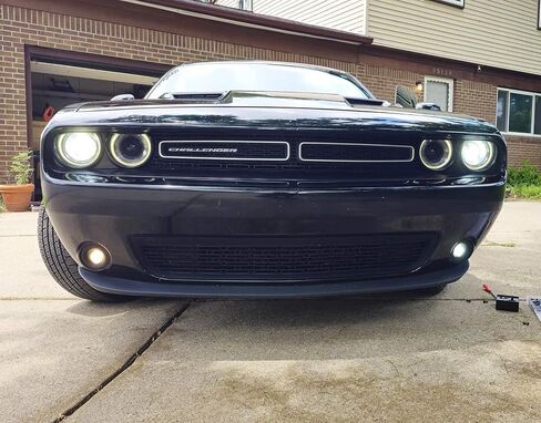 Ijdmtoy Projector Lens Foglamp Kit W/Xenon White LED Light Lights ، أغطية الإطار ومفتاح تسخير الأسلاك متوافق مع 2015-2022 Dodge Challenger in Saudi Arabia