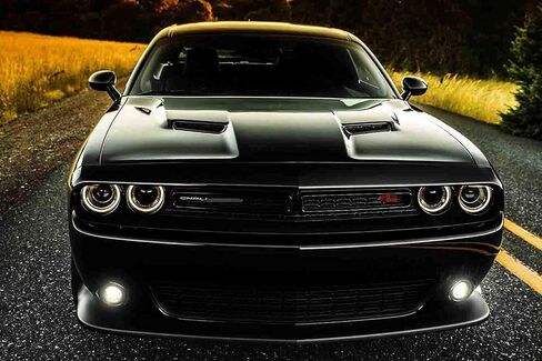 Ijdmtoy Projector Lens Foglamp Kit W/Xenon White LED Light Lights ، أغطية الإطار ومفتاح تسخير الأسلاك متوافق مع 2015-2022 Dodge Challenger in Saudi Arabia