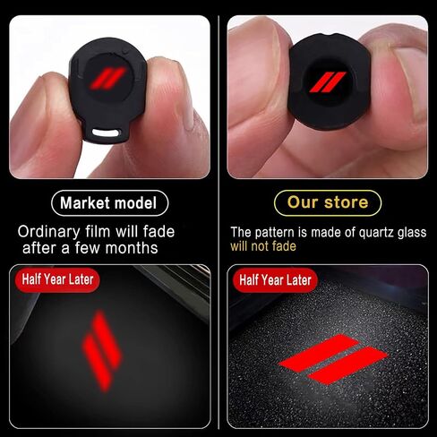 2PCS DOOR LIGHT LOGO متوافق مع Dodge Challenger Hornet ، LED GHOST Shadow Welcome Puddle Provision Light Lamps Accessories (Red Logo) in Kuwait