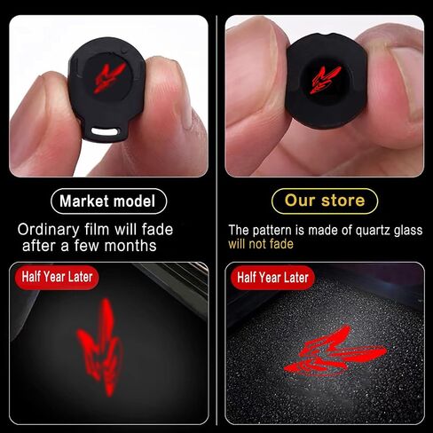 2PCS DOOR LIGHT LOGO متوافق مع Dodge Challenger Hornet ، LED GHOST Shadow Welcome Puddle Provision Light Lamps Accessories (Red Logo) in Kuwait