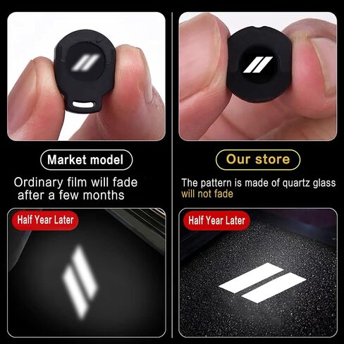 2PCS DOOR LIGHT LOGO متوافق مع Dodge Challenger Hornet ، LED GHOST Shadow Welcome Puddle Provision Light Lamps Accessories (Red Logo) in Kuwait