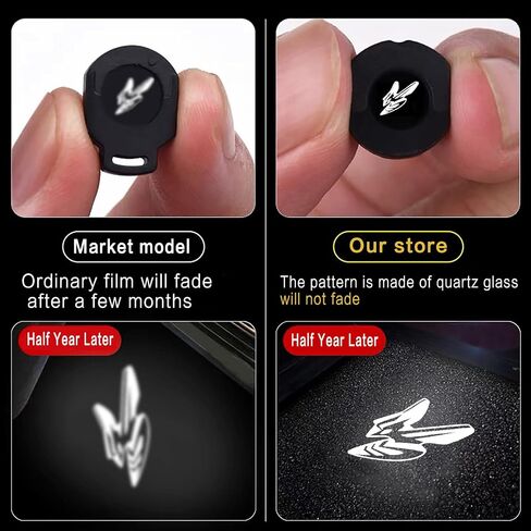 2PCS DOOR LIGHT LOGO متوافق مع Dodge Challenger Hornet ، LED GHOST Shadow Welcome Puddle Provision Light Lamps Accessories (Red Logo) in Kuwait