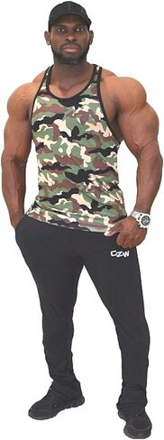 Crazee Wear Men's Camo تجريب كمال الأجسام رفع الأثقال رفع Stringer Gym Fitness Train in Saudi Arabia