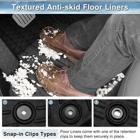 Mixsuper Custom Fit Floor Mats for Ford Bronco Sport 2024 2023 2022 2021, All Weather Floor Liners Front and Rear Row Set Black in Kuwait