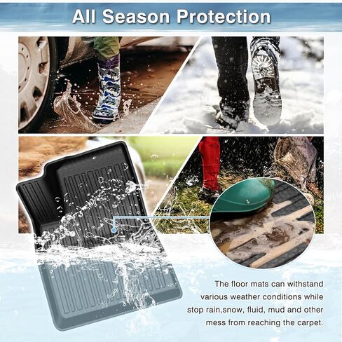 Mixsuper Custom Fit Floor Mats for Ford Bronco Sport 2024 2023 2022 2021, All Weather Floor Liners Front and Rear Row Set Black in Kuwait