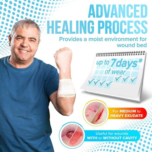 JJ Care Alginate alginate ontrant 4x4 (حزمة من 10) ، خلع الملابس الجينات الكالسيوم المعقمة ، اللاتكس المعبأة بشكل فردي بدرجة كبيرة من الجرح الطبية. in Saudi Arabia