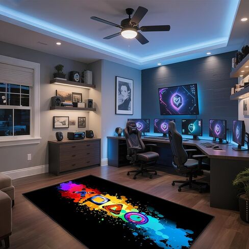 Soft Gamer Rug 5x7 Washable Gaming Carpet for Boys and Teens, Cool Bedroom and Game Room Decor, Low Pile Rug for Man Cave and Living Room in Saudi Arabia
