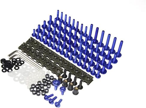 Wynmoto Full Potorycle Fairing Bolt Kits for Suzuki GSXR1300 Hayabusa 1997 1998 1999 2000 2001 2002 2003 2004 2005 2006 2007 مسامير البراغي مقاطع أدوات السحابات الألمنيوم (الأزرق) in Kuwait