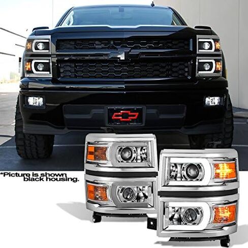 AKKON - لـ [U Neon Bar Style] 2014 2015 Chevy Silverado 1500 LED DRL Projector Left + Leight Side Set in Saudi Arabia