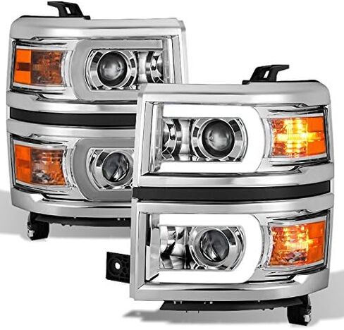 AKKON - لـ [U Neon Bar Style] 2014 2015 Chevy Silverado 1500 LED DRL Projector Left + Leight Side Set in Saudi Arabia
