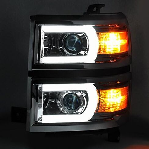 AKKON - لـ [U Neon Bar Style] 2014 2015 Chevy Silverado 1500 LED DRL Projector Left + Leight Side Set in Saudi Arabia