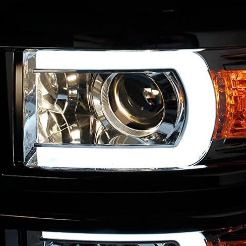 AKKON - لـ [U Neon Bar Style] 2014 2015 Chevy Silverado 1500 LED DRL Projector Left + Leight Side Set in Saudi Arabia