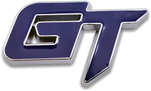 Chrome Metal GT Logo Car Emblem Premium 3D Badge Auto Racing Sport Sticker Grand Tourer Decal (Black & Red) in Kuwait