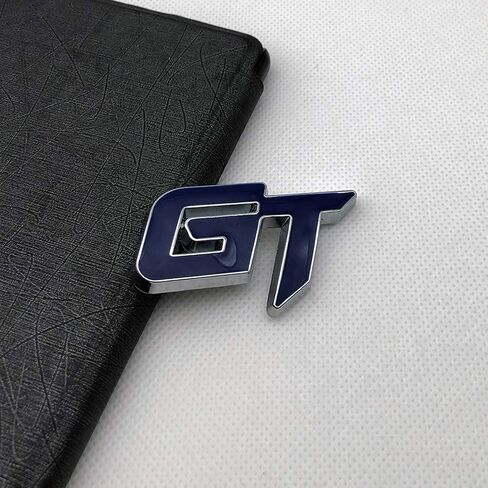 Chrome Metal GT Logo Car Emblem Premium 3D Badge Auto Racing Sport Sticker Grand Tourer Decal (Black & Red) in Kuwait
