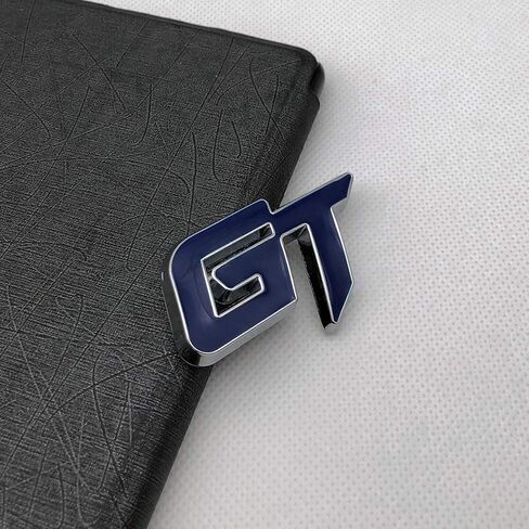 Chrome Metal GT Logo Car Emblem Premium 3D Badge Auto Racing Sport Sticker Grand Tourer Decal (Black & Red) in Kuwait