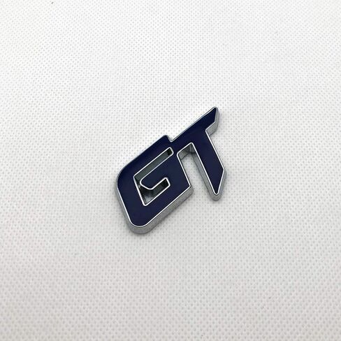 Chrome Metal GT Logo Car Emblem Premium 3D Badge Auto Racing Sport Sticker Grand Tourer Decal (Black & Red) in Kuwait