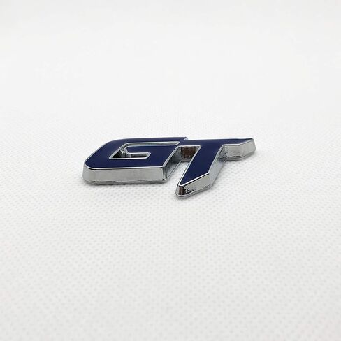 Chrome Metal GT Logo Car Emblem Premium 3D Badge Auto Racing Sport Sticker Grand Tourer Decal (Black & Red) in Kuwait