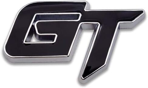 Chrome Metal GT Logo Car Emblem Premium 3D Badge Auto Racing Sport Sticker Grand Tourer Decal (Black & Red) in Kuwait