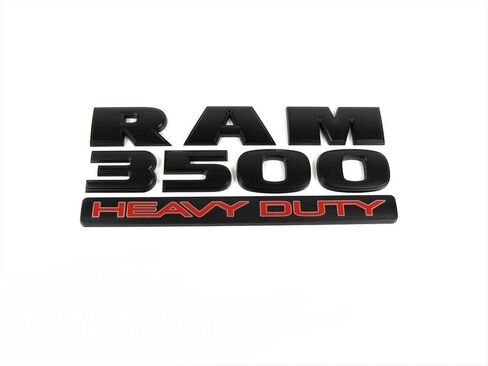 OEM MOPAR DODGE RAM 3500 Flat Black and Red "RAM 3500 Heavy Duty"/Nameplate 68276964AA in Saudi Arabia