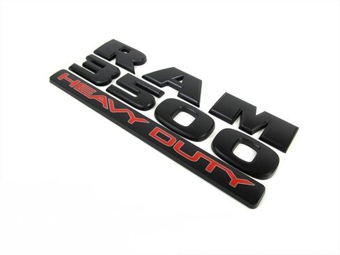 OEM MOPAR DODGE RAM 3500 Flat Black and Red "RAM 3500 Heavy Duty"/Nameplate 68276964AA in Saudi Arabia