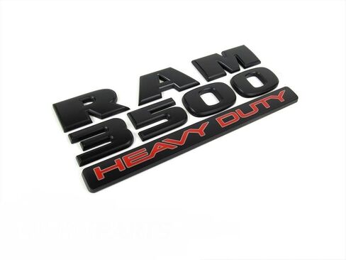 OEM MOPAR DODGE RAM 3500 Flat Black and Red "RAM 3500 Heavy Duty"/Nameplate 68276964AA in Saudi Arabia
