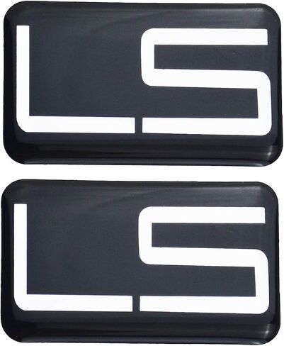 Pair Set S10 LS Emblem 3D Badge Sticker Decal Replacement for 1994-2004 Chevrolet Silverado Suburban (Chrome Black) in Saudi Arabia